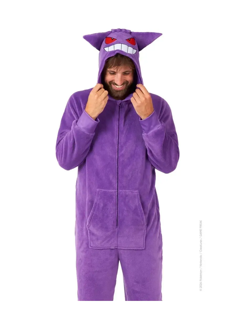 OppoSuits Мужской официальный костюм Генгара - Боди Покемон для взрослых - Фиолетовый — изображение 6 из 6