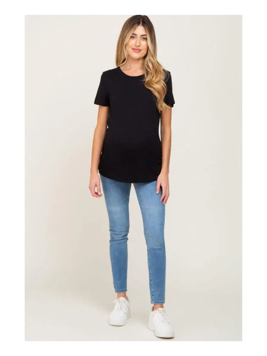Футболка для беременных с круглым вырезом, модель Basic Crew Neck Pinkblush — изображение 4 из 4, черный
