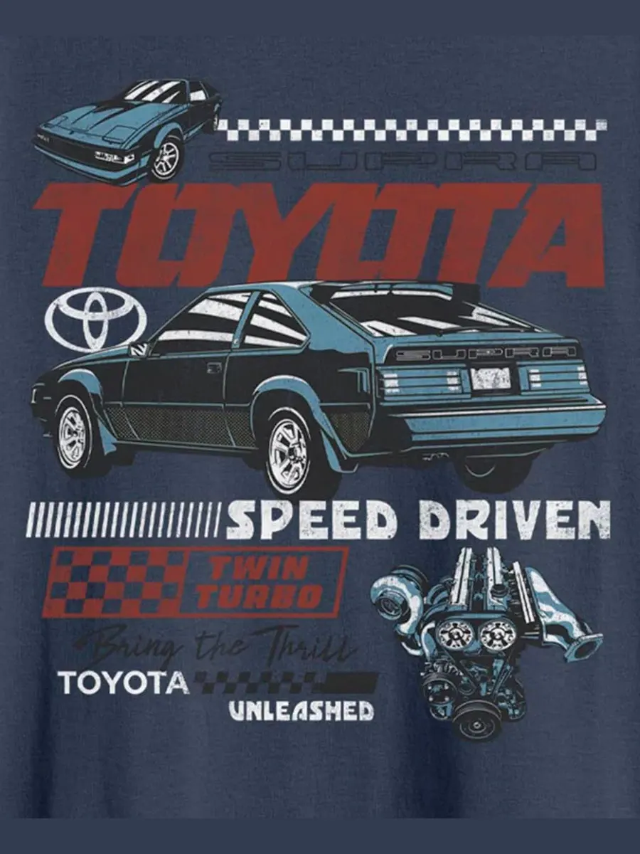 Футболка с принтом Toyota Supra Fifth Sun — изображение 3 из 3, темно-синий
