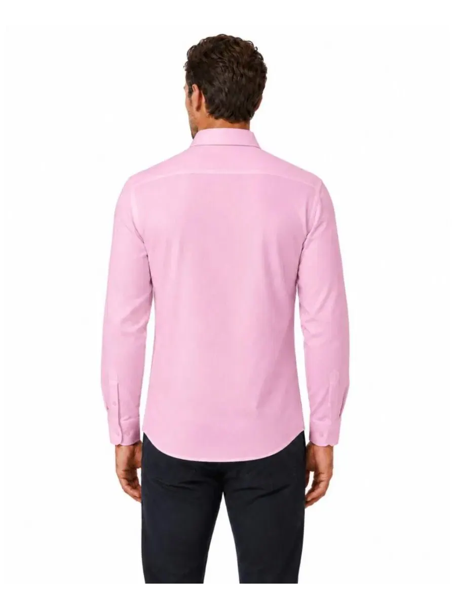Мужская рубашка slim fit с длинным рукавом Elie Balleh — изображение 2 из 5, розовый
