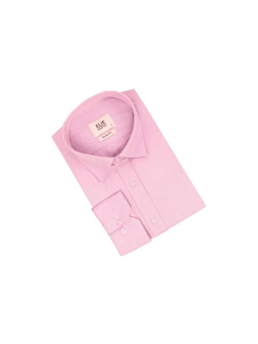 Мужская рубашка slim fit с длинным рукавом Elie Balleh — изображение 5 из 5, розовый