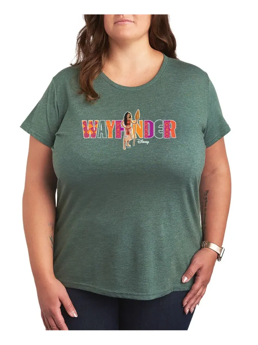 Футболка с принтом Moana Way-Finder, Plus Size Hybrid Apparel — изображение 1 из 3, зеленый