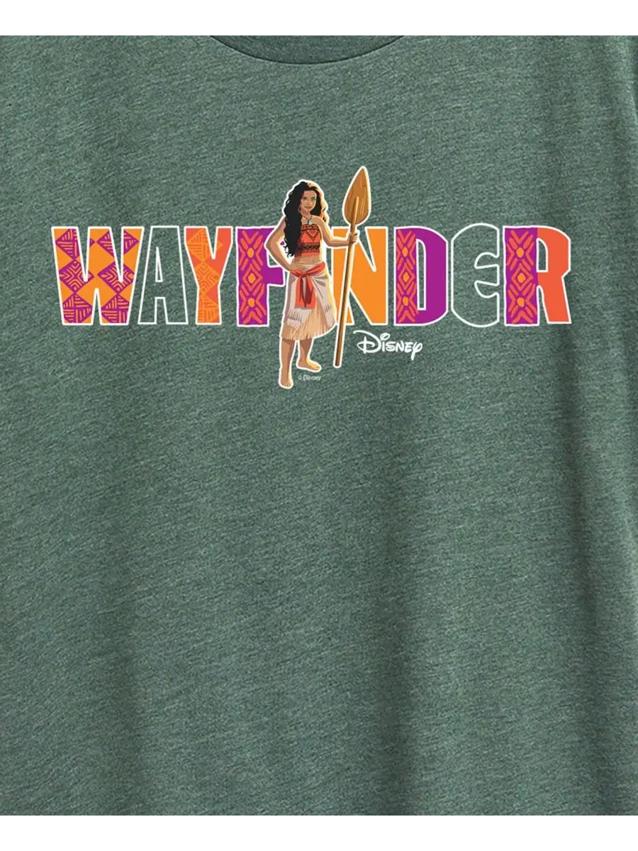 Футболка с принтом Moana Way-Finder, Plus Size Hybrid Apparel — изображение 3 из 3, зеленый