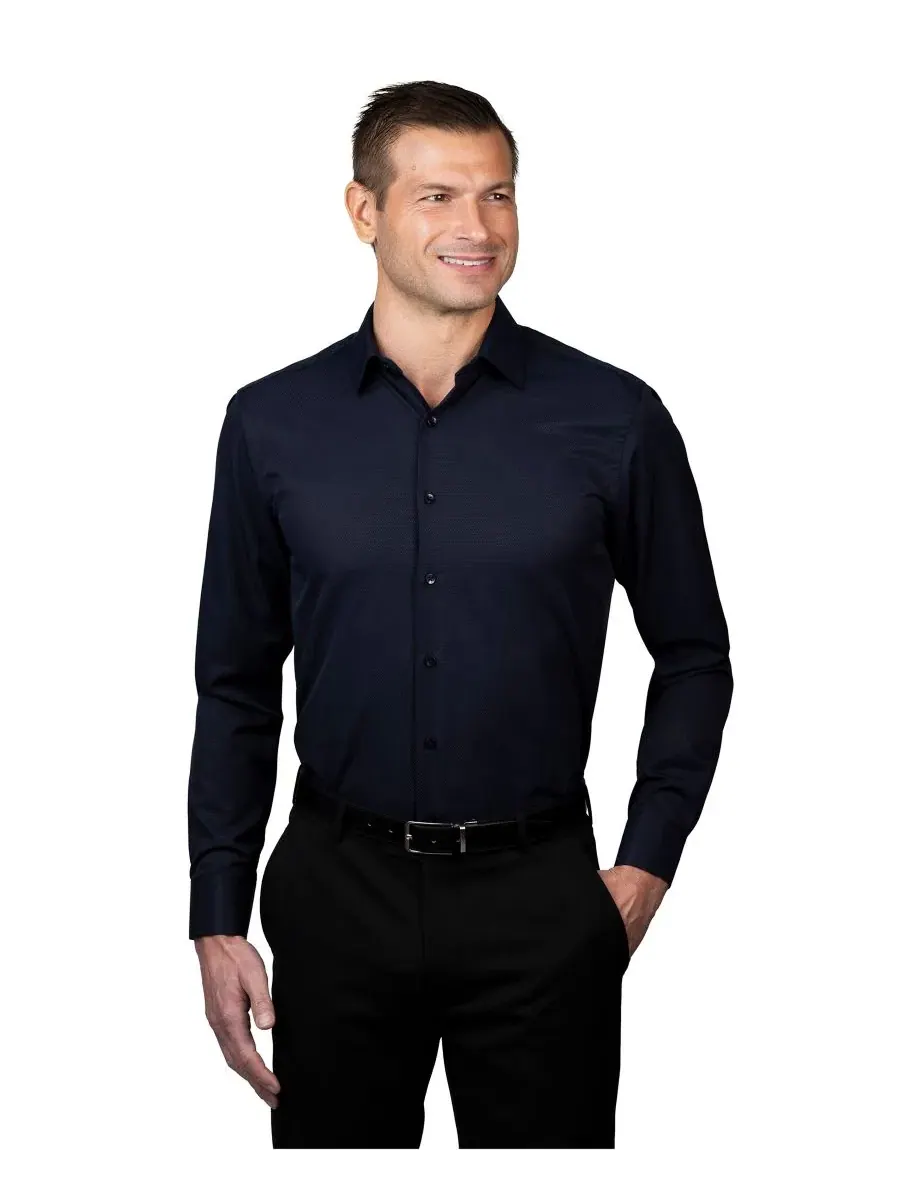 Рубашка с воротником-стойкой, slim fit Ben Sherman — изображение 1 из 3, темно-синий