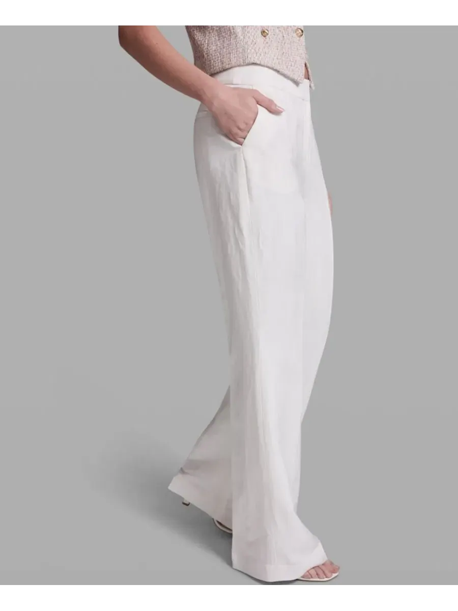 Женские брюки с широкими штанинами BCBG — изображение 4 из 9, белый