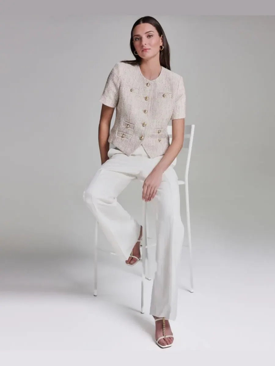 Женские брюки с широкими штанинами BCBG — изображение 6 из 9, белый