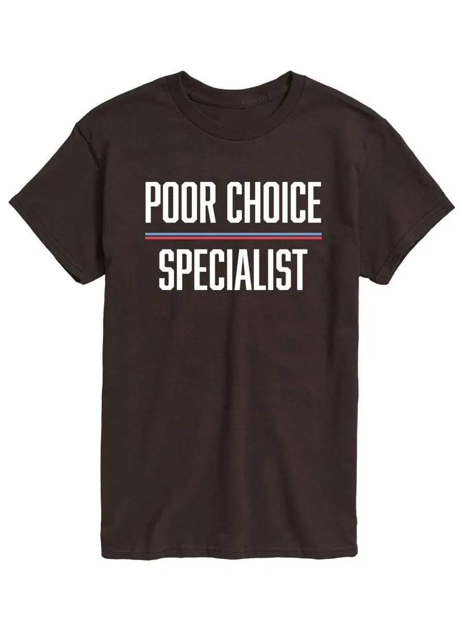 Футболка мужская с графическим принтом Poor Choice Specialist AIRWAVES — изображение 1 из 3, коричневый