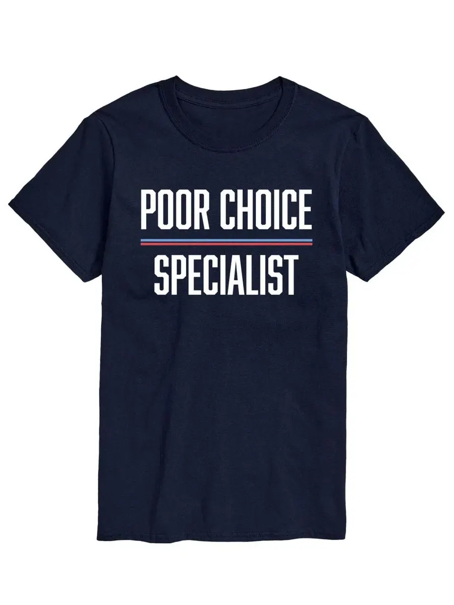 Футболка с коротким рукавом и принтом Poor Choice Specialist AIRWAVES — изображение 1 из 3, темно-синий