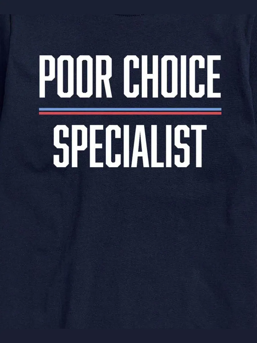 Футболка с коротким рукавом и принтом Poor Choice Specialist AIRWAVES — изображение 3 из 3, темно-синий