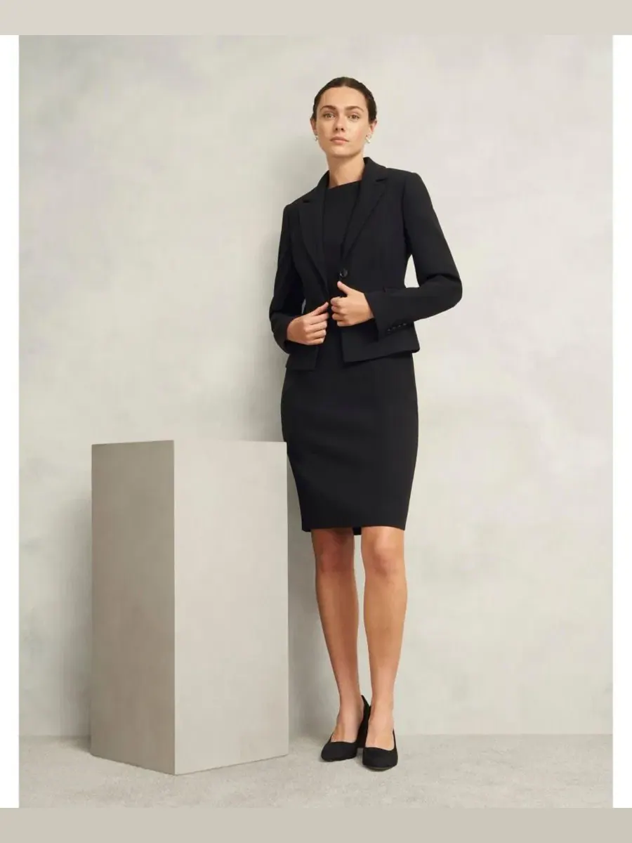 Женское платье Rae с рукавами Hobbs London — изображение 7 из 8, черный