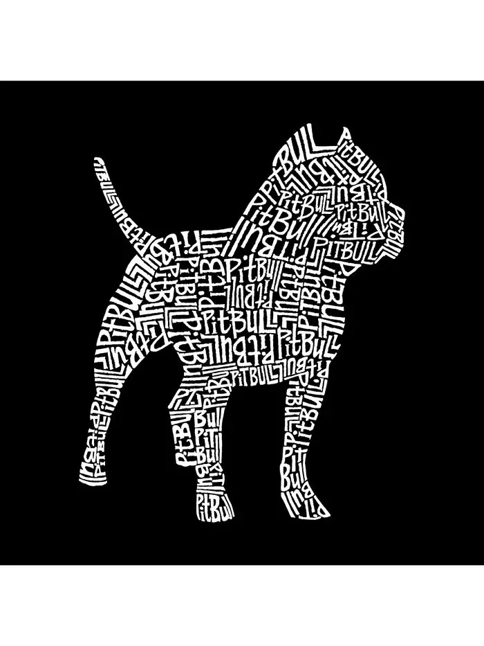 Футболка мужская премиум-класса с надписью Word Art - Pit bull LA Pop Art — изображение 2 из 2, бордовый