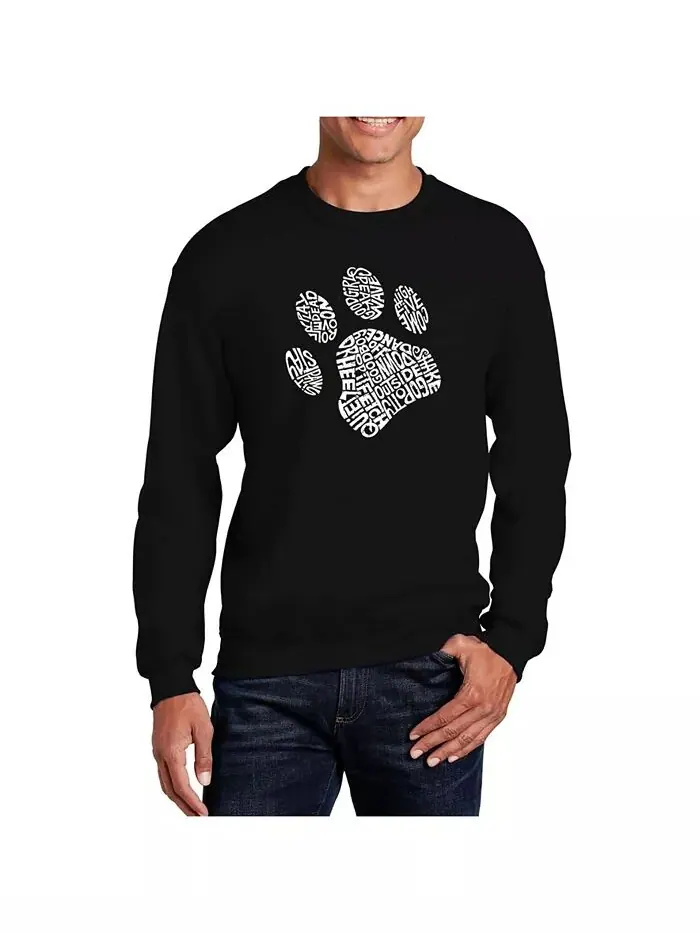 Мужская толстовка Word Art Dog Paw с круглым вырезом LA Pop Art — изображение 1 из 2, черный