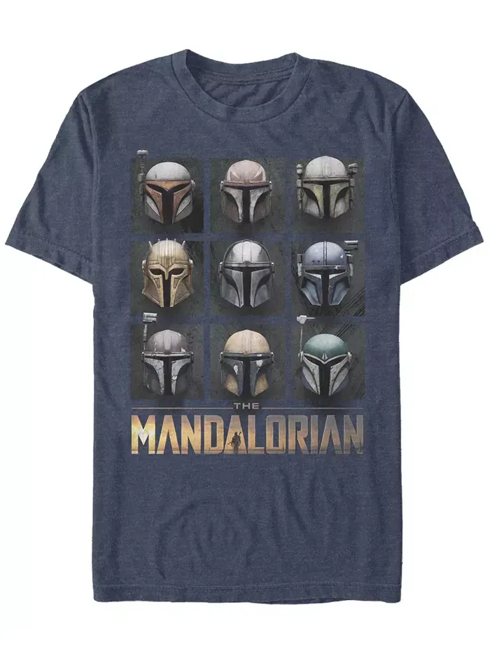 Мужская футболка с коротким рукавом Star Wars Mandalorian Mando Helmet Boxup Fifth Sun — изображение 1 из 1, темно-синий