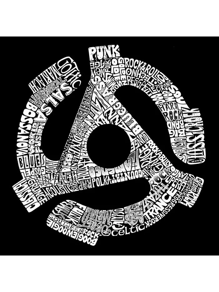 Футболка мужская Word Art - Адаптер для записей LA Pop Art — изображение 2 из 3, черный