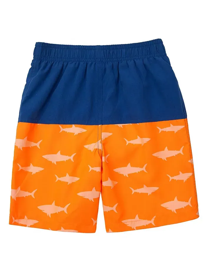 Плавки для мальчиков с сетчатым подкладом UPF 50+ Rokka&Rolla — изображение 2 из 6, синий оранжевый
