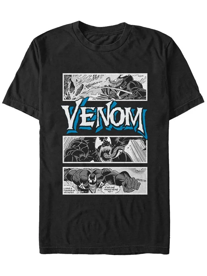 Мужская футболка с короткими рукавами и вставками Venom из коллекции комиксов Marvel Fifth Sun — изображение 1 из 1, черный