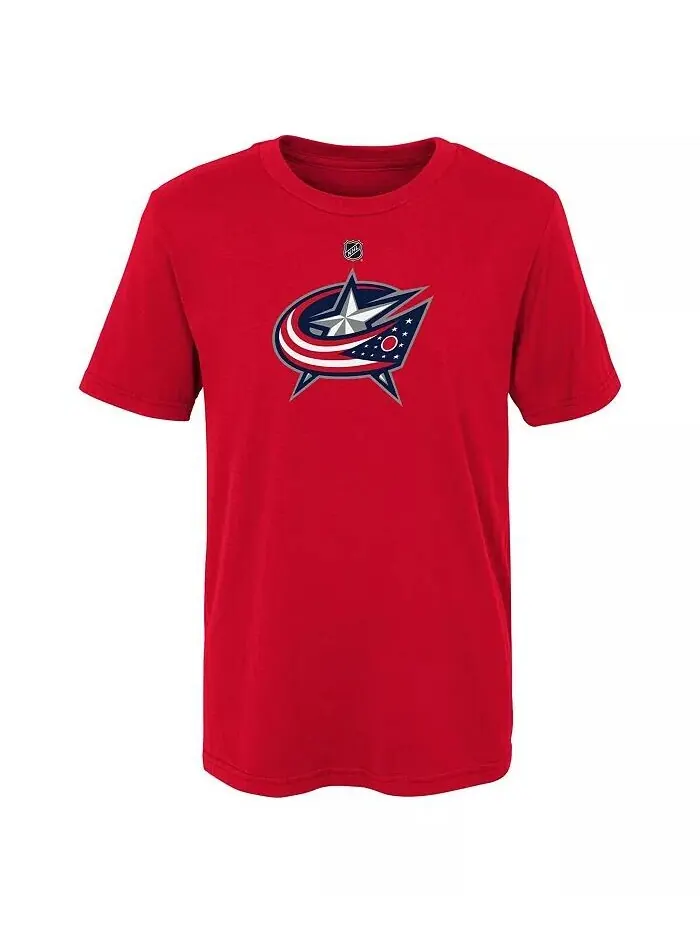 Красная футболка с логотипом Columbus Blue Jackets для больших мальчиков и девочек Outerstuff — изображение 1 из 1, красный