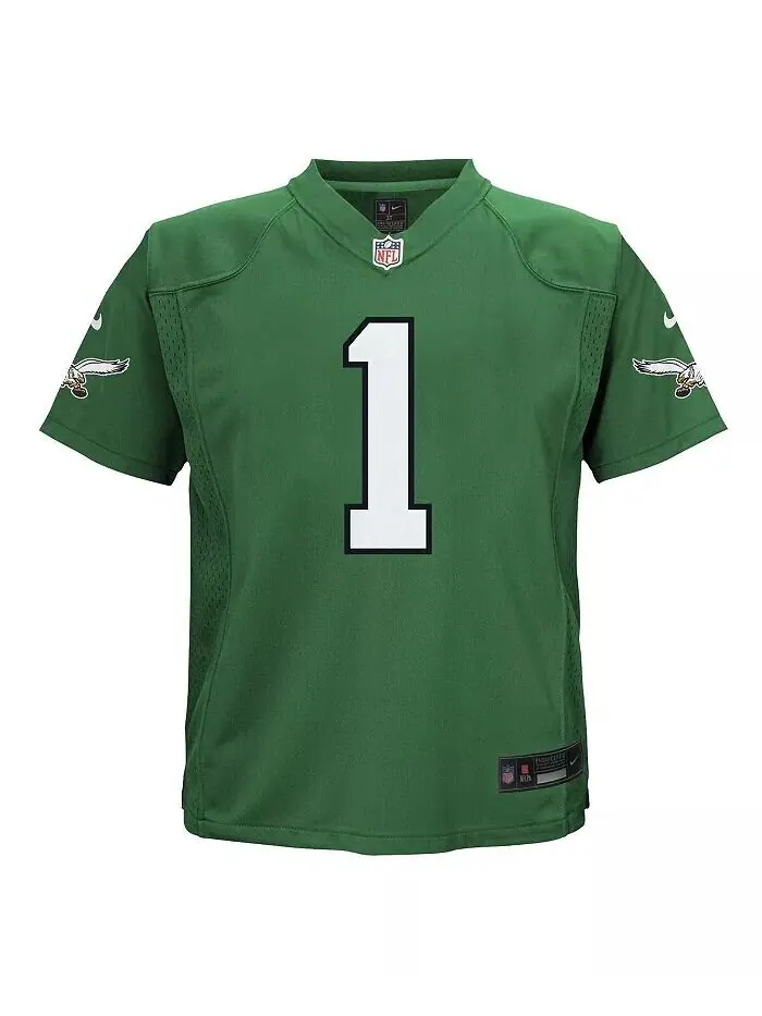 Джерси для мальчиков и девочек Jalen Hurts Philadelphia Eagles для альтернативной игры Nike — изображение 2 из 3, зеленый