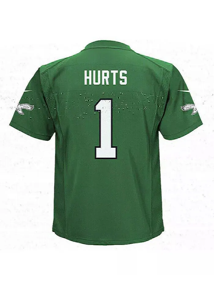Джерси для мальчиков и девочек Jalen Hurts Philadelphia Eagles для альтернативной игры Nike — изображение 3 из 3, зеленый