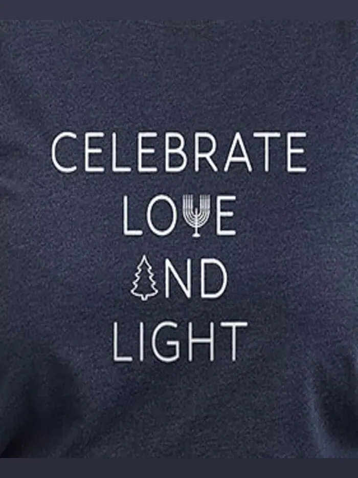 Большой размер Трендовый Celebrate Love and Light Графический пуловер Топ Hybrid Apparel — изображение 2 из 3, синий