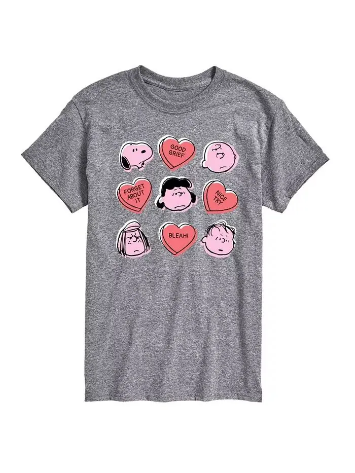 Футболка мужская с коротким рукавом Peanuts Candy Hearts AIRWAVES — изображение 1 из 3, серый