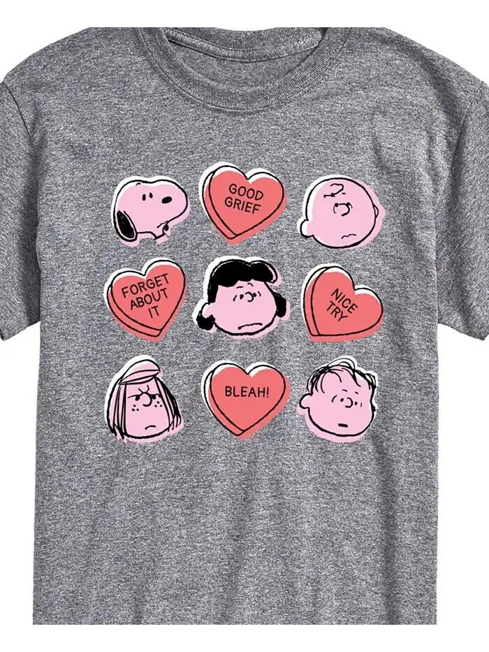 Футболка мужская с коротким рукавом Peanuts Candy Hearts AIRWAVES — изображение 3 из 3, серый