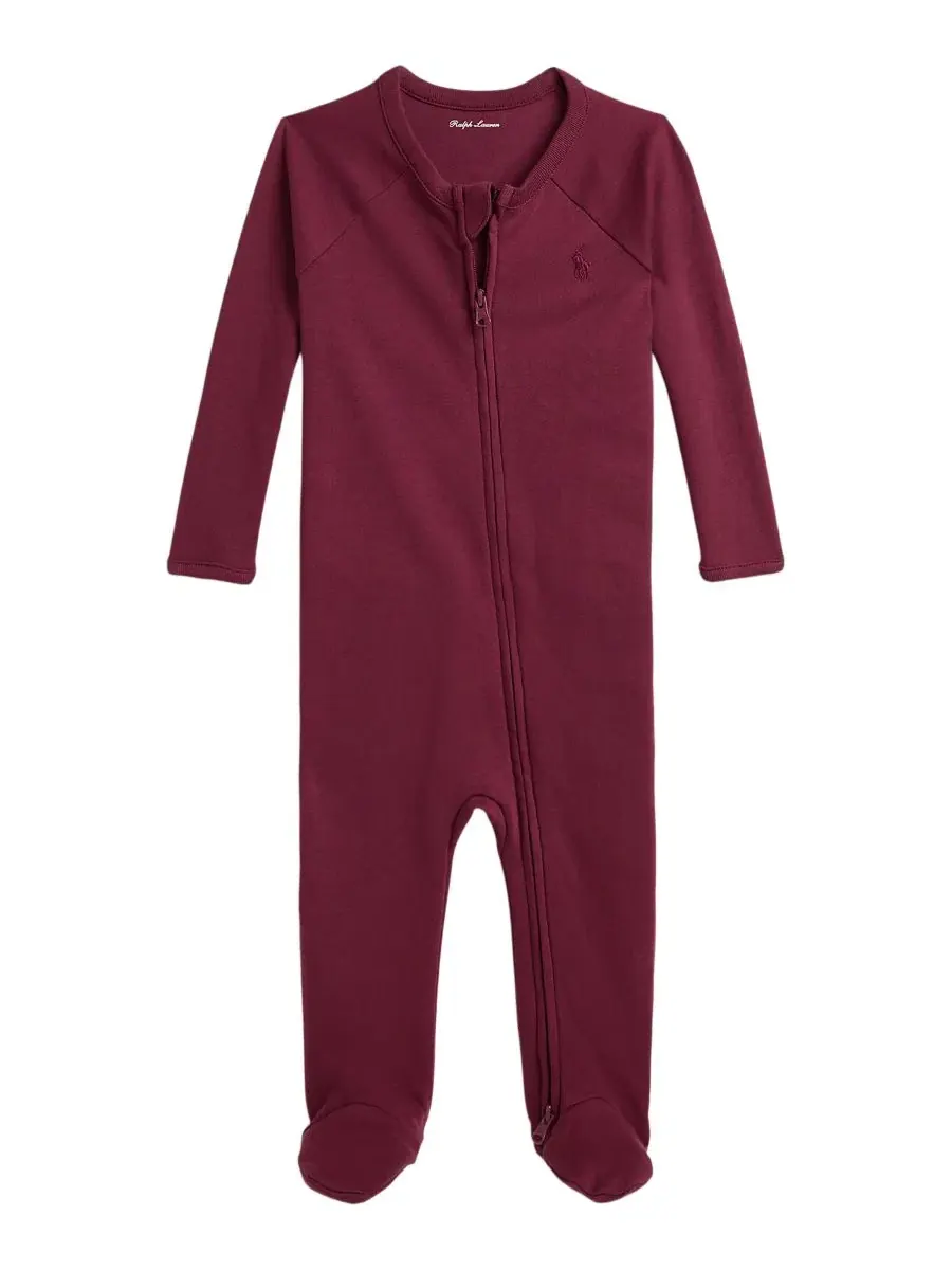 Детский комбинезон-слип с длинным рукавом Cotton Interlock Polo Ralph Lauren, Auberine — изображение 1 из 3