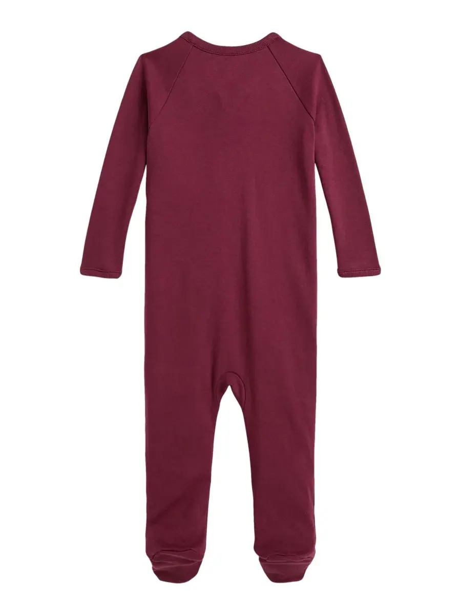 Детский комбинезон-слип с длинным рукавом Cotton Interlock Polo Ralph Lauren, Auberine — изображение 2 из 3