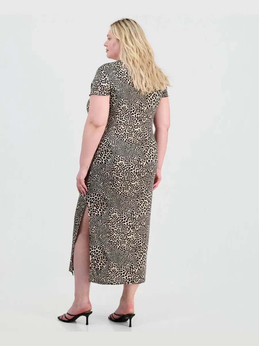 Платье миди с коротким рукавом и принтом Leopard Patch FULL CIRCLE TRENDS, Leopard Patch — изображение 5 из 5