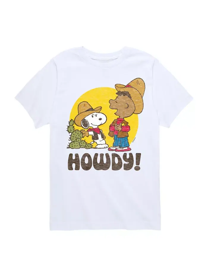 Футболка с принтом Howdy для мальчиков старшего возраста Peanuts — изображение 1 из 3, белый