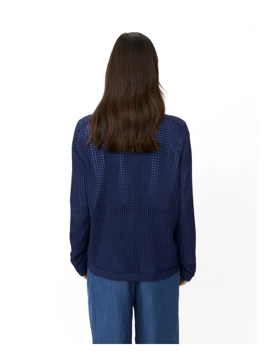Ажурный кардиган свободного кроя MaLarkena Open Knit Cardigan Masai Copenhagen — изображение 3 из 6, темно-синий