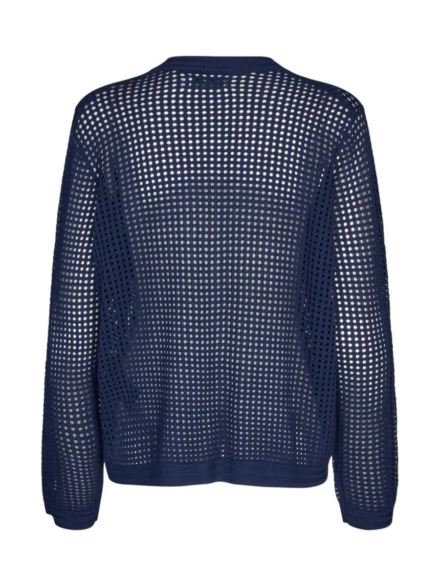 Ажурный кардиган свободного кроя MaLarkena Open Knit Cardigan Masai Copenhagen — изображение 6 из 6, темно-синий