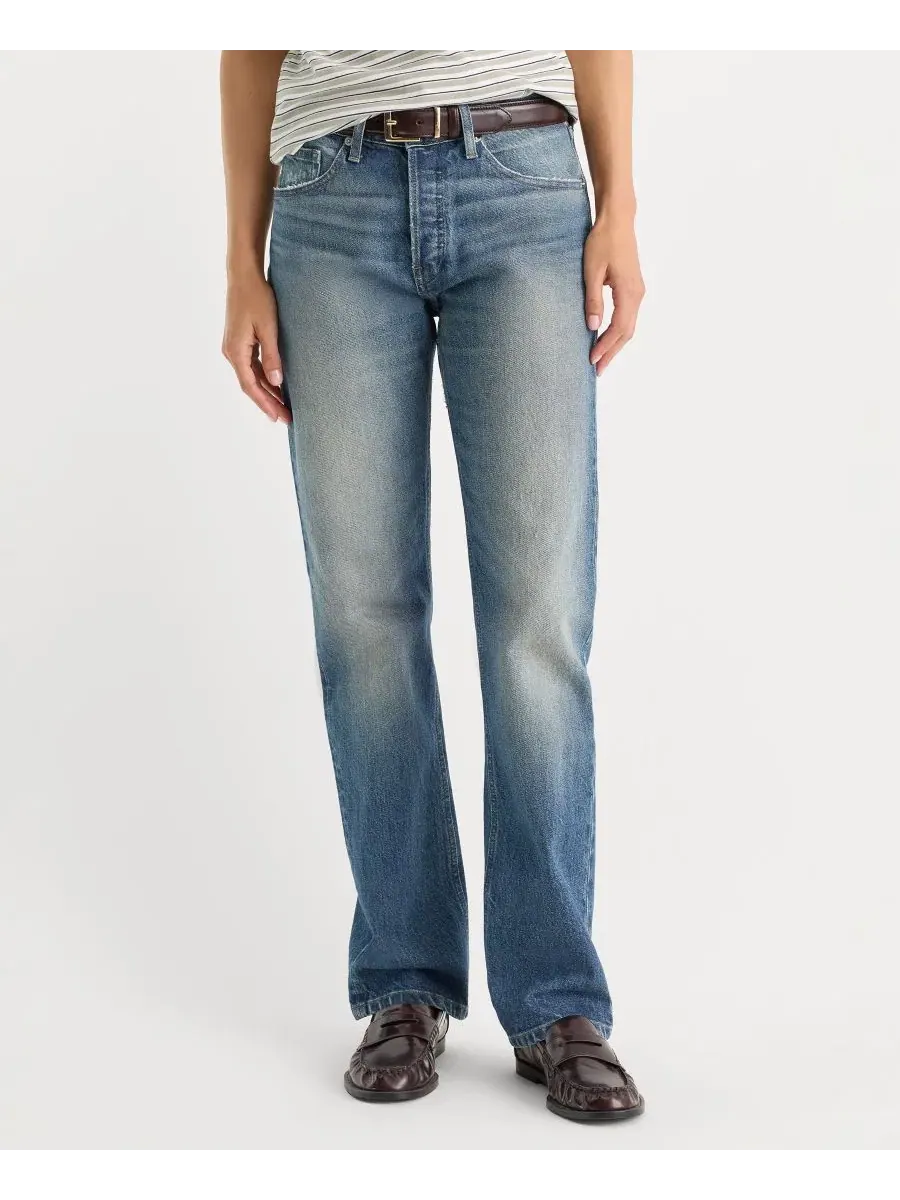 Прямые джинсы с длиной до щиколотки, модель Vintage Straight Good American — изображение 1 из 5, синий