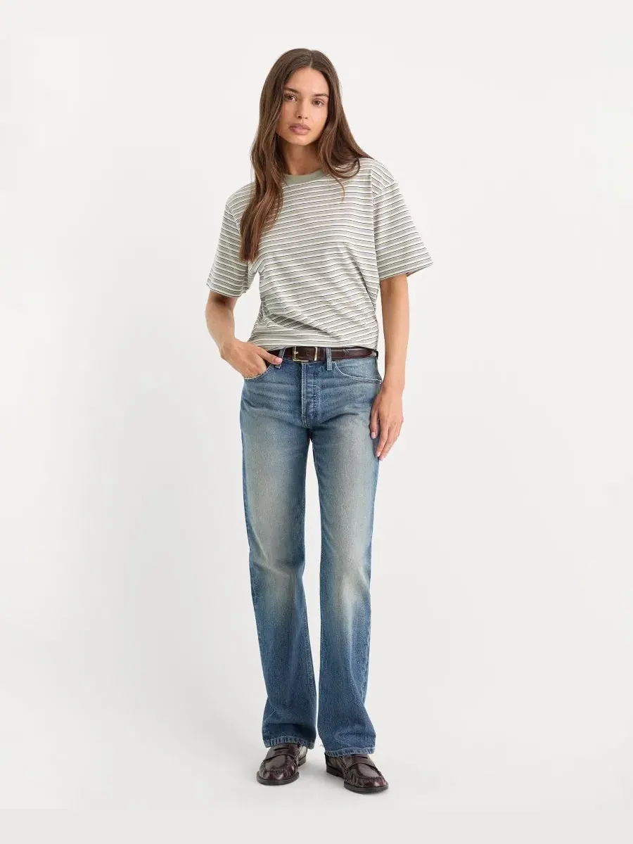 Прямые джинсы с длиной до щиколотки, модель Vintage Straight Good American — изображение 2 из 5, синий
