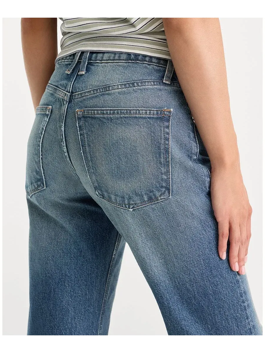 Прямые джинсы с длиной до щиколотки, модель Vintage Straight Good American — изображение 4 из 5, синий