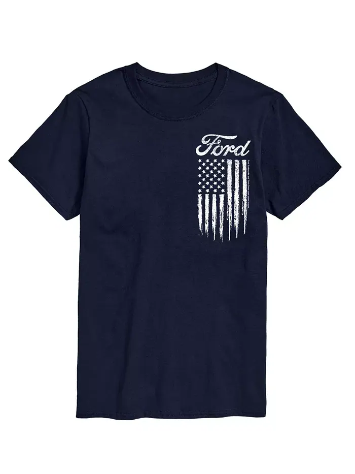 Мужская футболка с коротким рукавом Ford Logo Flag American AIRWAVES — изображение 1 из 3, синий