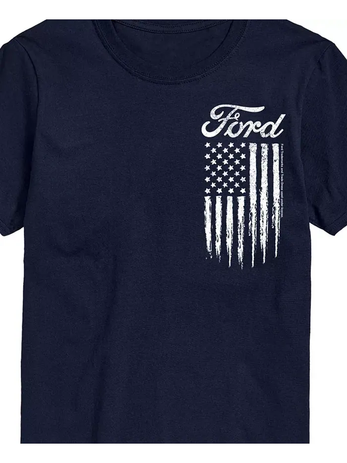 Мужская футболка с коротким рукавом Ford Logo Flag American AIRWAVES — изображение 3 из 3, синий