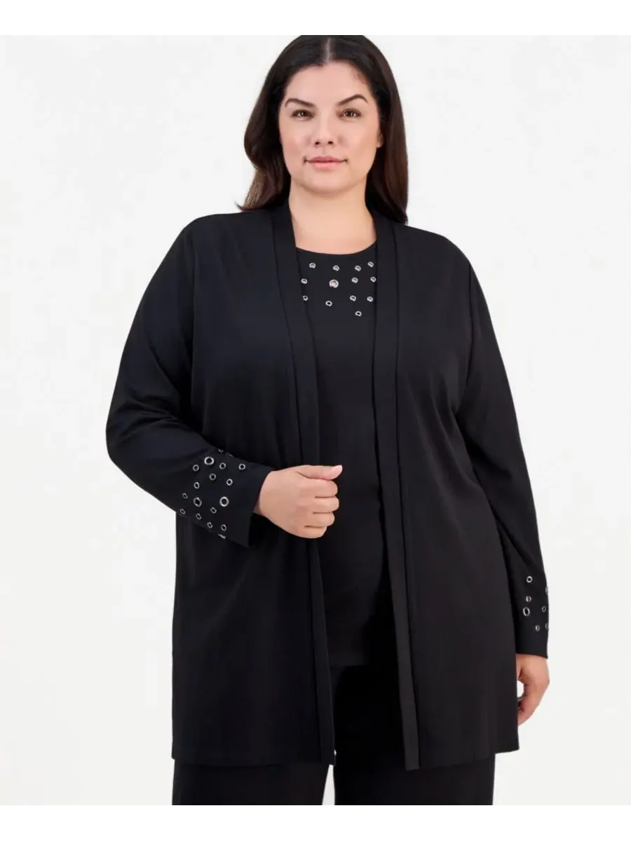 Кардиган с открытым передом и люверсами Anne Klein