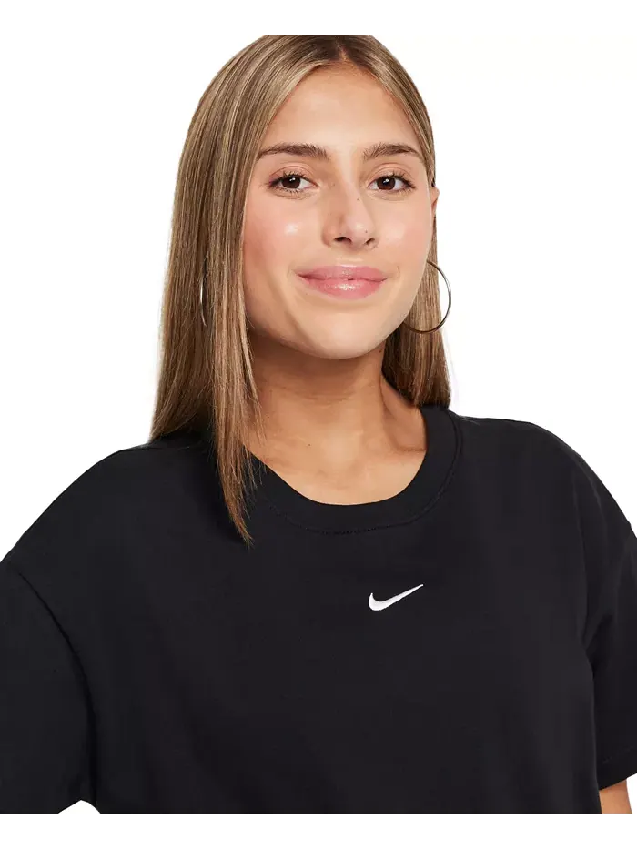 Футболка Essential Cotton Swoosh Logo для девочек постарше Nike — изображение 2 из 3, черный