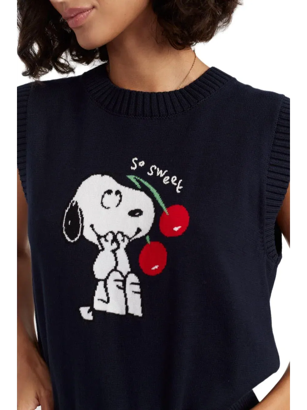 Топ без рукавов с интарсией Snoopy Chinti & Parker — изображение 2 из 5, синий