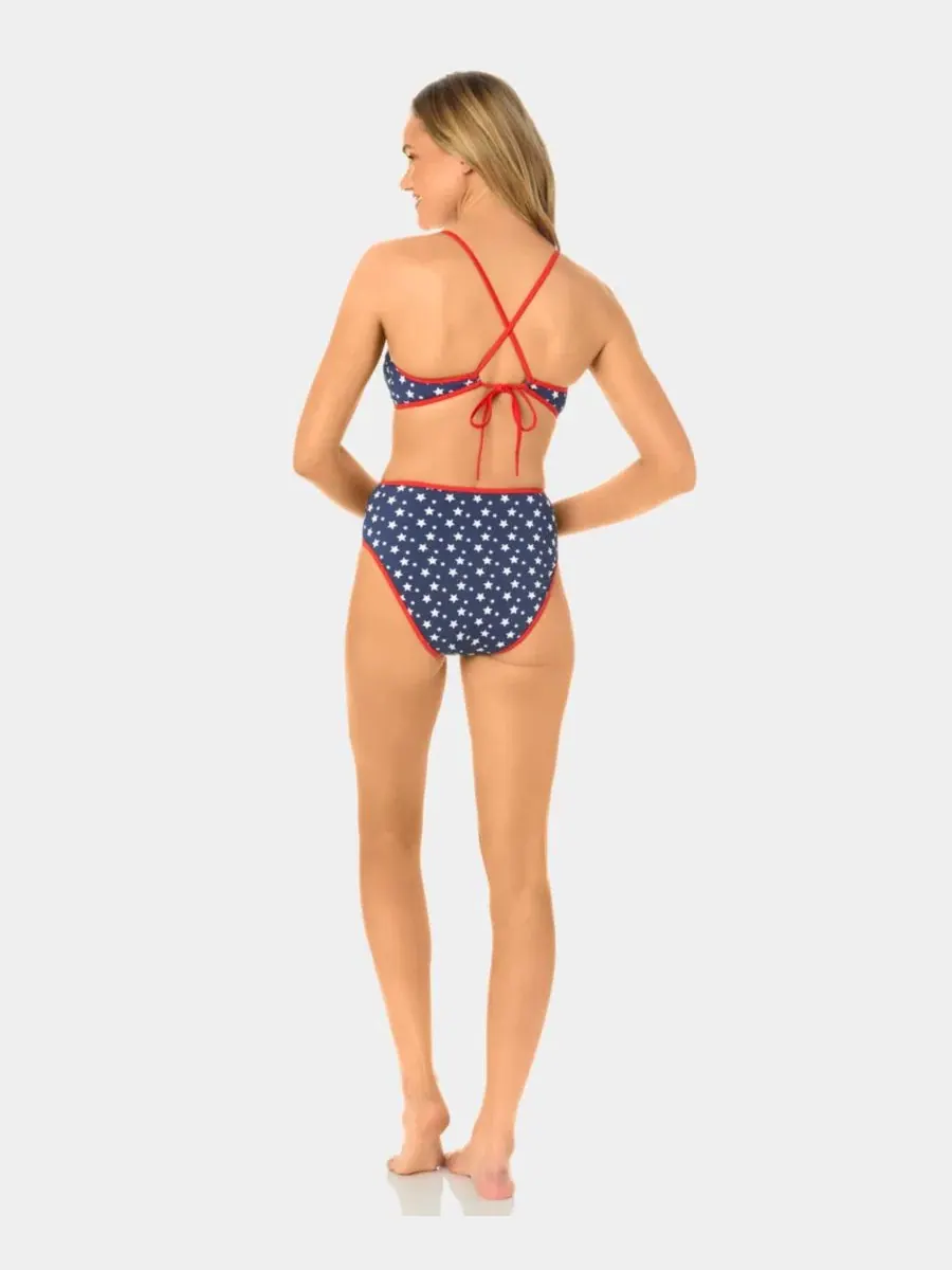 Топ бикини Starstruck Mini Rib Ring California Waves — изображение 2 из 6, темно-синий