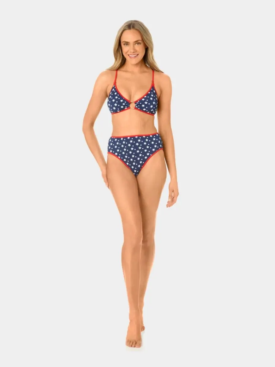 Топ бикини Starstruck Mini Rib Ring California Waves — изображение 4 из 6, темно-синий