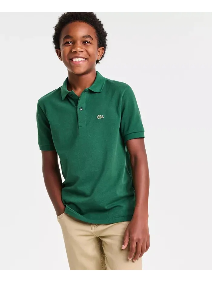 Хлопковая поло Petit Piqué для мальчиков 8-20 лет Lacoste — изображение 1 из 6, зеленый