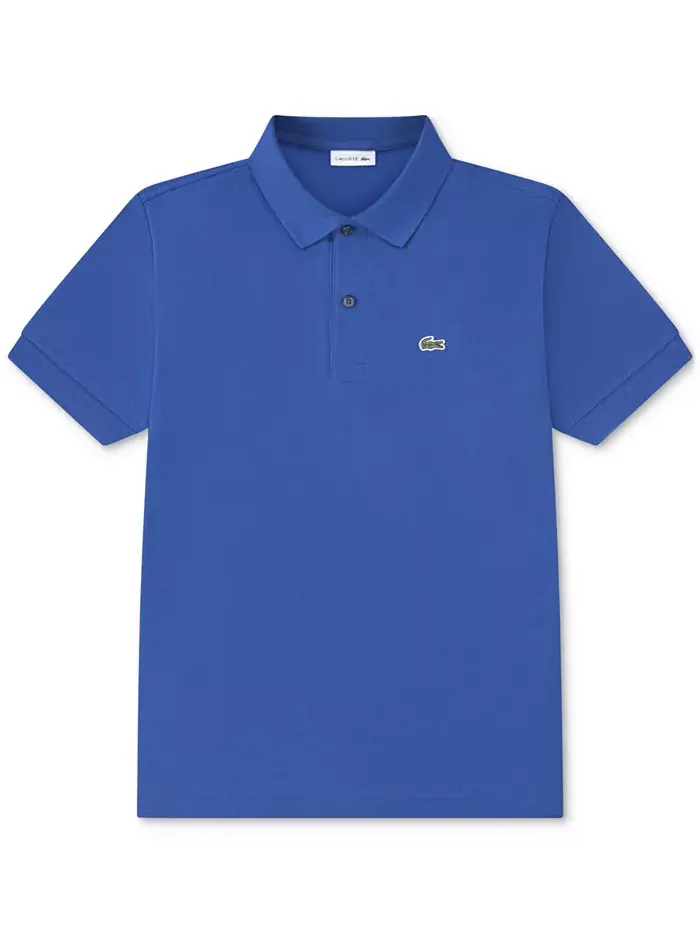 Хлопковая поло Petit Piqué для мальчиков 8-20 лет Lacoste — изображение 1 из 3, синий