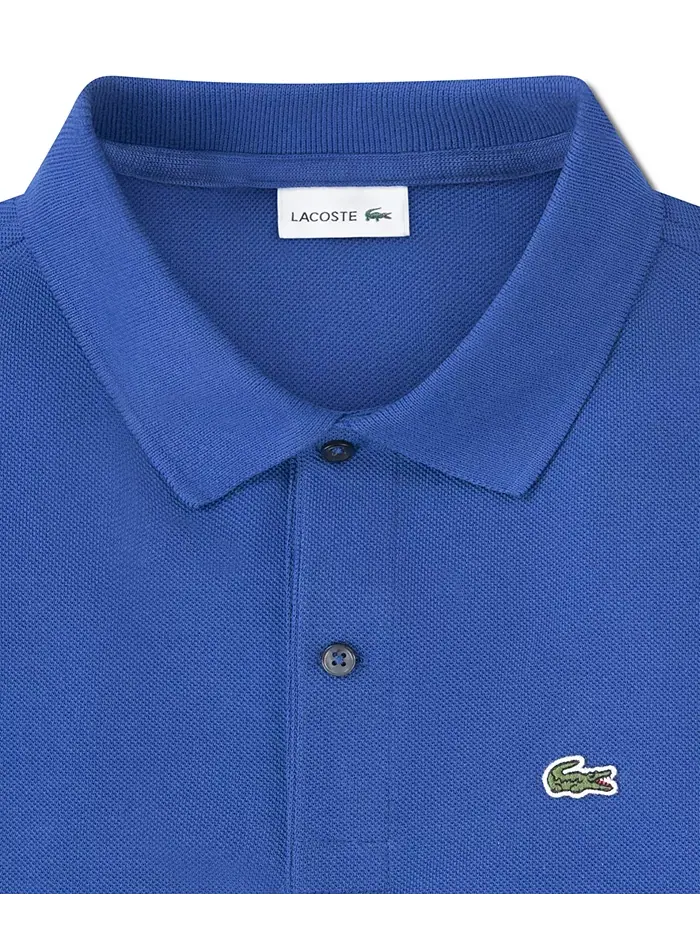 Хлопковая поло Petit Piqué для мальчиков 8-20 лет Lacoste — изображение 3 из 3, синий