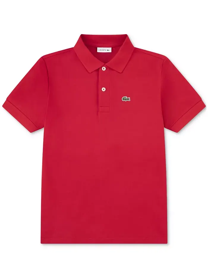 Хлопковая поло Petit Piqué для мальчиков 8-20 лет Lacoste — изображение 1 из 3, красный