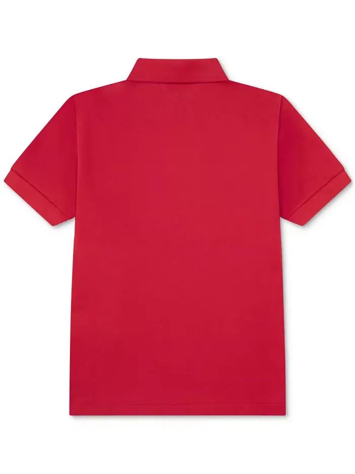 Хлопковая поло Petit Piqué для мальчиков 8-20 лет Lacoste — изображение 2 из 3, красный