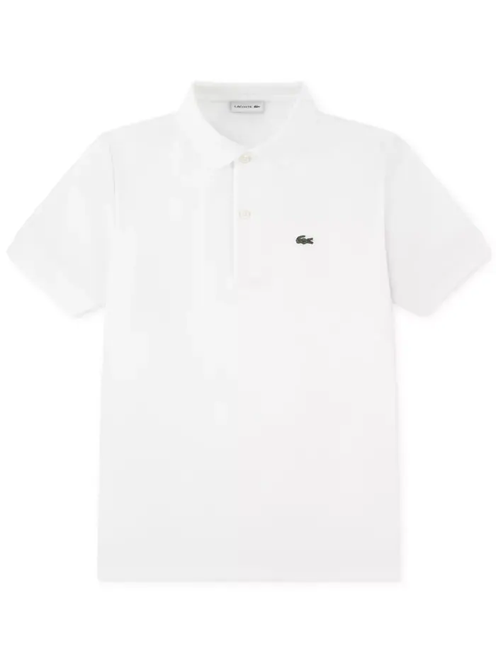 Хлопковая поло Petit Piqué для мальчиков 8-20 лет Lacoste — изображение 1 из 3, белый