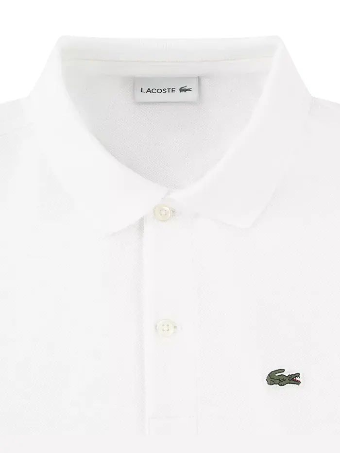 Хлопковая поло Petit Piqué для мальчиков 8-20 лет Lacoste — изображение 3 из 3, белый
