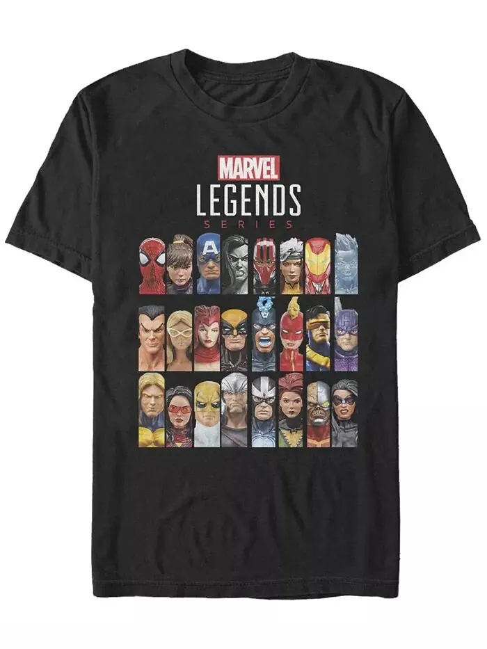 Мужская футболка с коротким рукавом Marvel Legends Headshots Crew Fifth Sun — изображение 1 из 1, черный